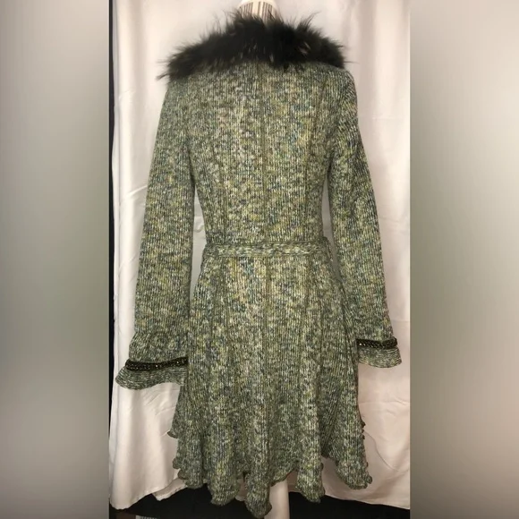 Fantazia long green sweater/coat - Picture 3 of 12